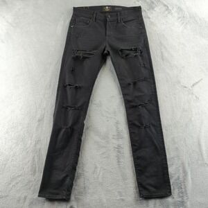 7 For All Mankind Jeans Mens 32x34 Black Paxtyn Foolproof Denim Distressed‎ Slim